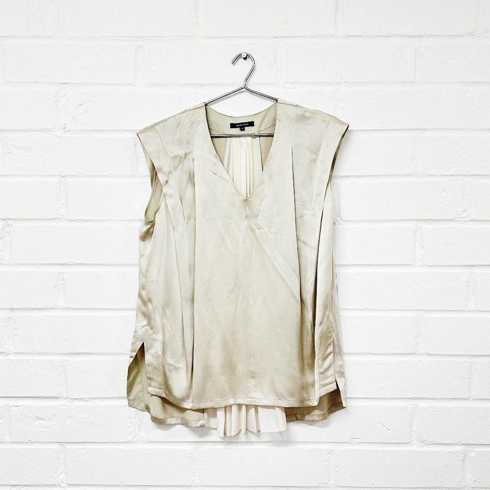 Chic Beige V-Neck Blouse